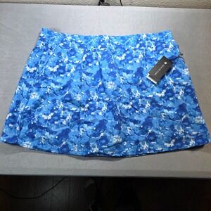 Trajectory Womens XXL Blue Abstract Cloud Print Athletic Skort 4-Way Stretch NWT